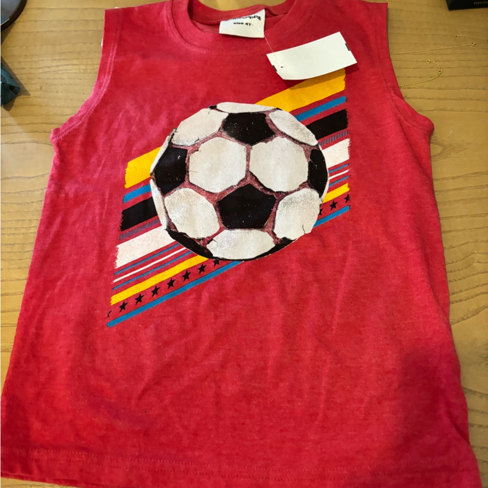 Bottlecap - Red Soccer Graphic Kids Tank Top